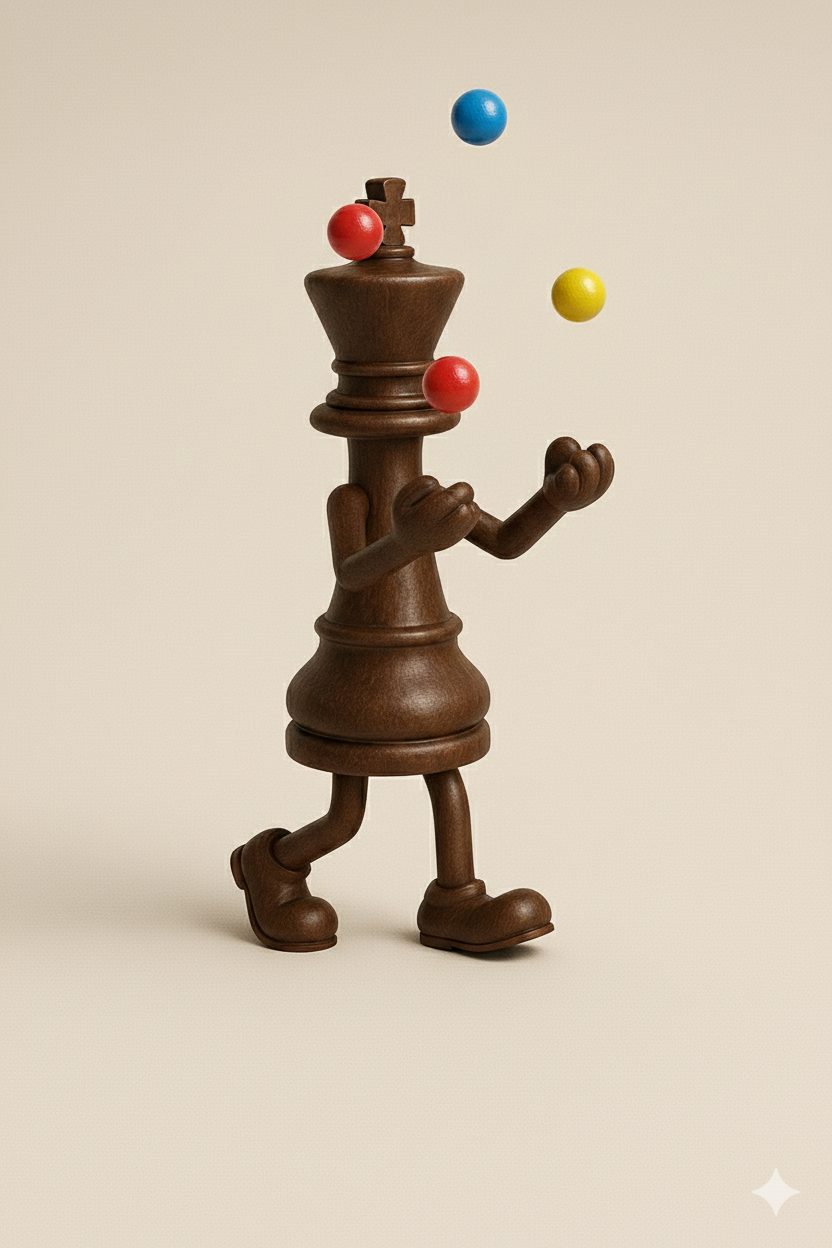 chess king juggling